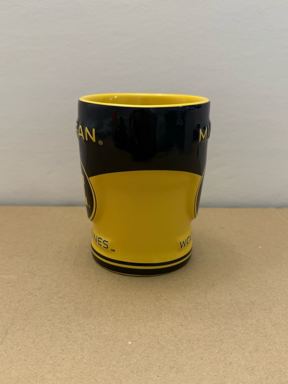 Michigan Wolverines Ceramic Coffee Mug Navy Yellow - Picture 3 of 8
